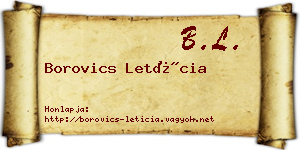 Borovics Letícia névjegykártya